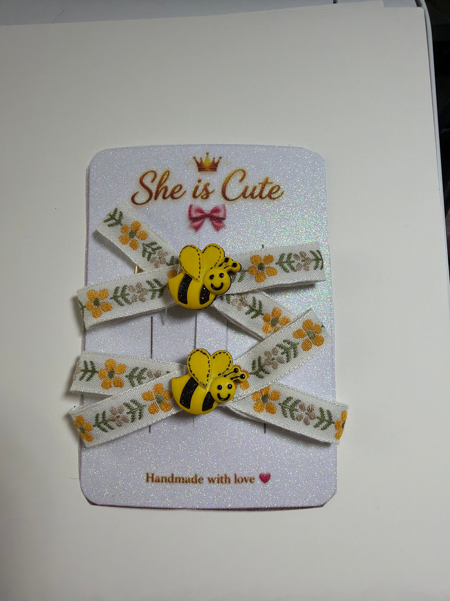 Honey Bee Ribbon Hair Clip π