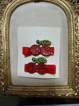 Cherry Sparkle Hair Clips