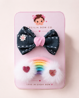 Rainbow Denim Hair Accessory Set