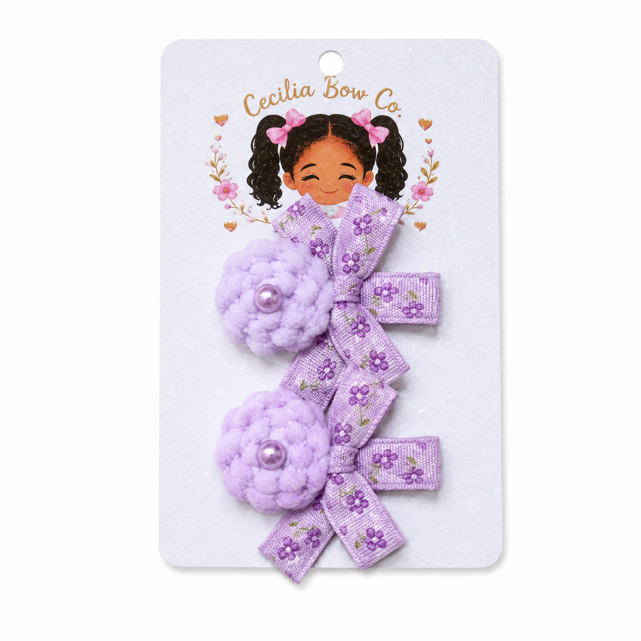 Little Bloom Pom-Pom Hair Clip Set