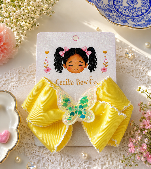 Golden Butterfly Boutique Hair Bow 🦋💛