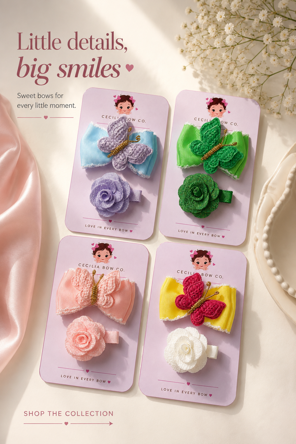 Butterfly & Bloom Hair Clip Set