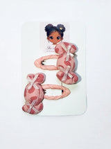 Pink Candy Bow Hair Clips