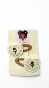 Sweet Heart Flower Hair Ties