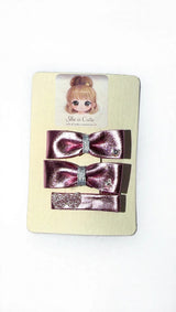 Rosé Shine Bow Clip Set ✨🎀