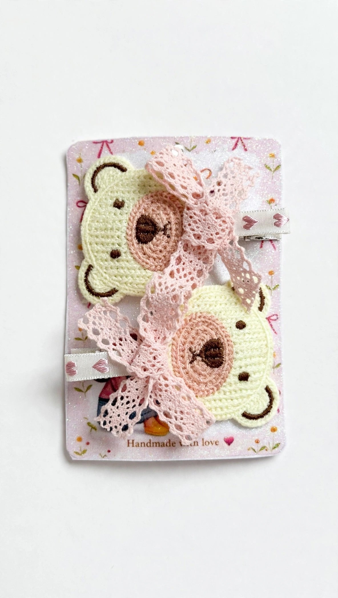 Sweet Bear Lace Hair Clips