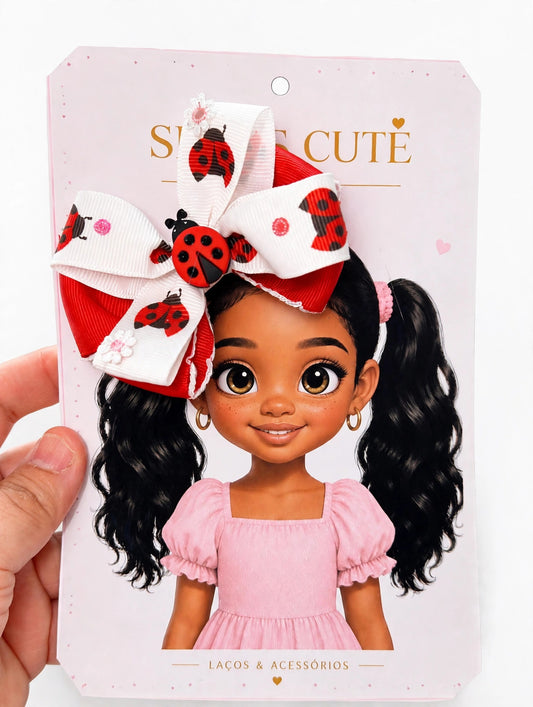 🐞 Enchanted Ladybug Bow Set (Pair)